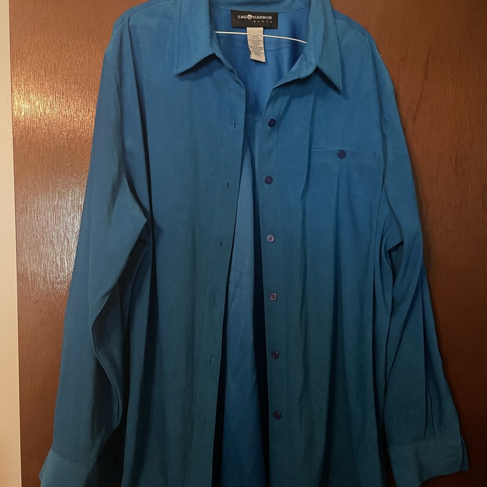 Sag Harbor Blue Long Sleeve Shirt